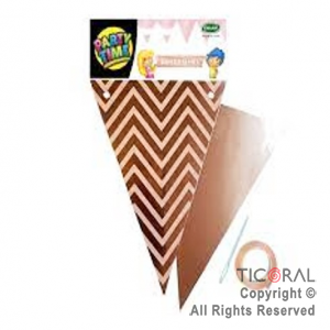 BANDERIN TRIANGULAR ZIG ZAG DX ROSA GOLD x 1